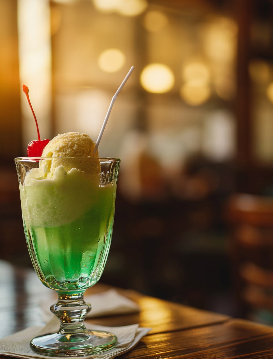 喫茶店のクリームソーダ